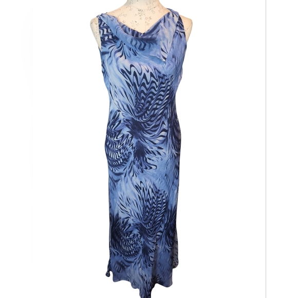 Donna Ricco Dresses & Skirts - Donna Ricco Beautiful Blue Abstract Print Maxi Dress – Size 10